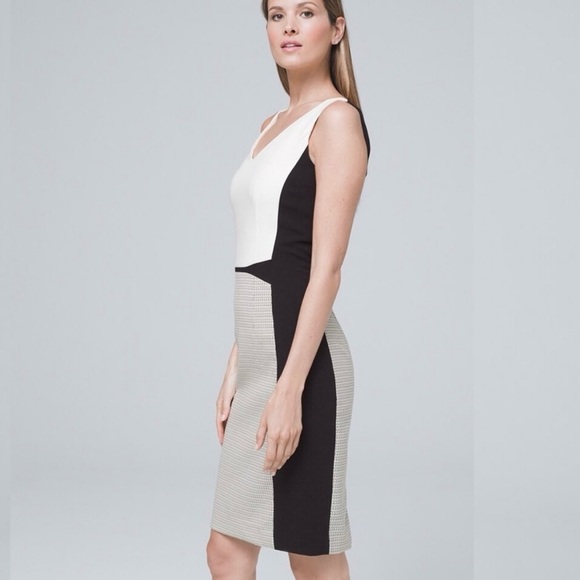 White House Black Market Color Block Sheath Dress Sleeveless Career‎ Size S - Picture 1 of 9